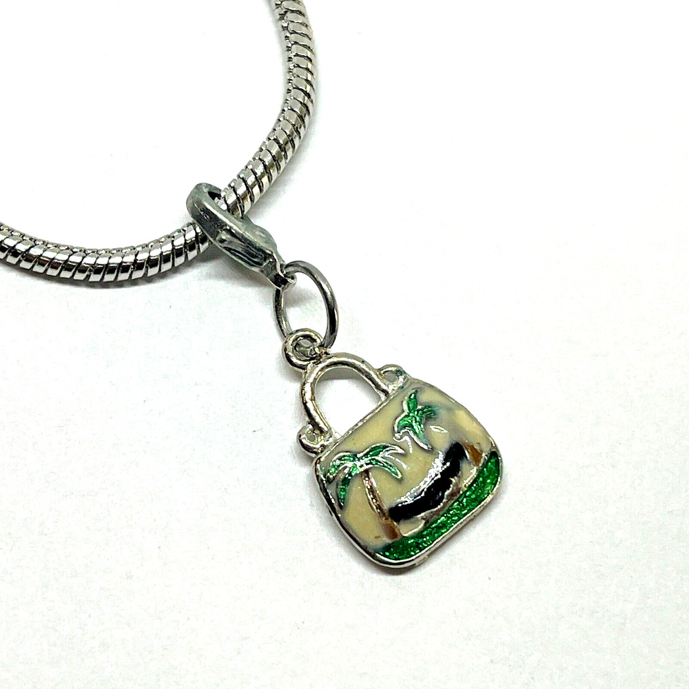 Palm Tree Hammock Add on Charm for European Bracelet Purse Vacation DIY